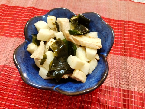 サラダチキン入り〜長芋とわかめサラダ